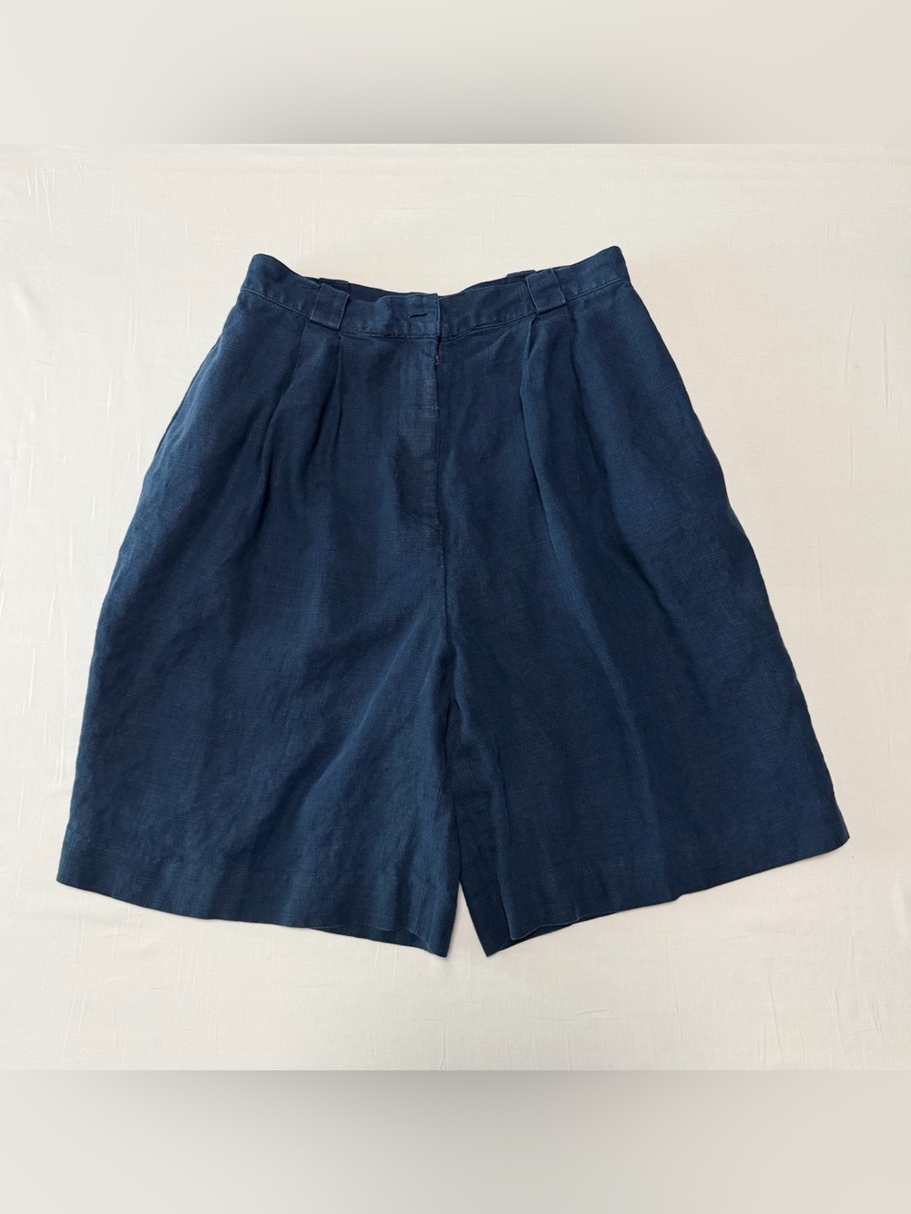 Vintage Barrie Pace Ltd Navy Linen Shorts